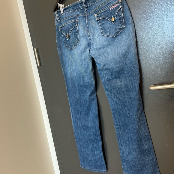 Hudson Jeans size 31 GUC Blue Straight-Leg Denim with Faded Details - Picture 6 of 12